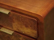 Load image into Gallery viewer, Pair of three drawer Faux Burl Nightstands
