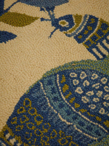 Evelyn Ackerman Wool Textile Peacock with Laurel
