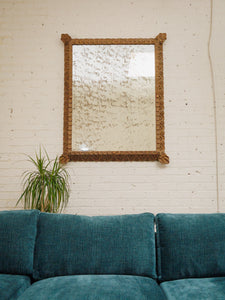 Neoclassical Vintage mirror with distressing on mirror