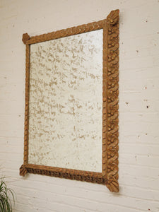 Neoclassical Vintage mirror with distressing on mirror