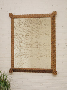 Neoclassical Vintage mirror with distressing on mirror