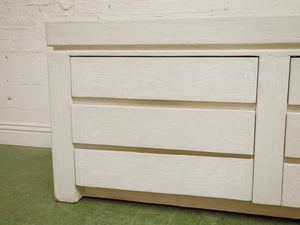 Postmodern stucco six drawer sculptural vintage dresser
