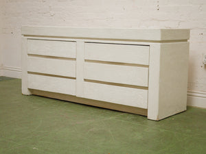Postmodern stucco six drawer sculptural vintage dresser