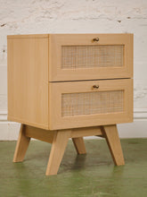 Load image into Gallery viewer, Blonde and Rattan Nightstands
