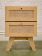 Load image into Gallery viewer, Blonde and Rattan Nightstands
