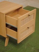 Load image into Gallery viewer, Blonde and Rattan Nightstands
