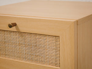 Blonde and Rattan Nightstands