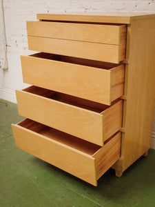 Blonde Vintage Sleek Highboy Dresser
