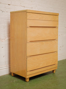 Blonde Vintage Sleek Highboy Dresser