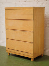 Load image into Gallery viewer, Blonde Vintage Sleek Highboy Dresser
