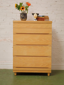 Blonde Vintage Sleek Highboy Dresser