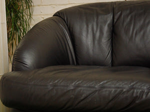 Leather Post Modern Loveseat