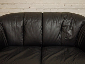 Leather Post Modern Loveseat