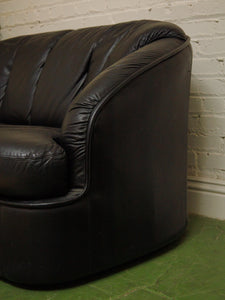 Leather Post Modern Loveseat