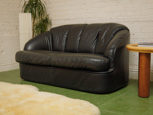 Leather Post Modern Loveseat