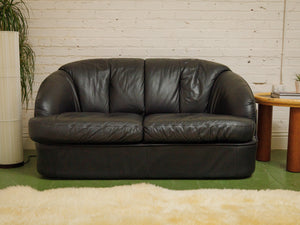 Leather Post Modern Loveseat