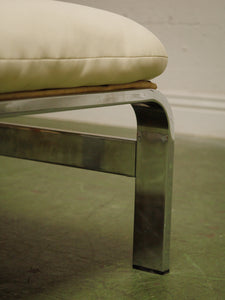 1970s Milo Baughman for Selig Reclining Chrome Modern Lounge Chair and Ottoman