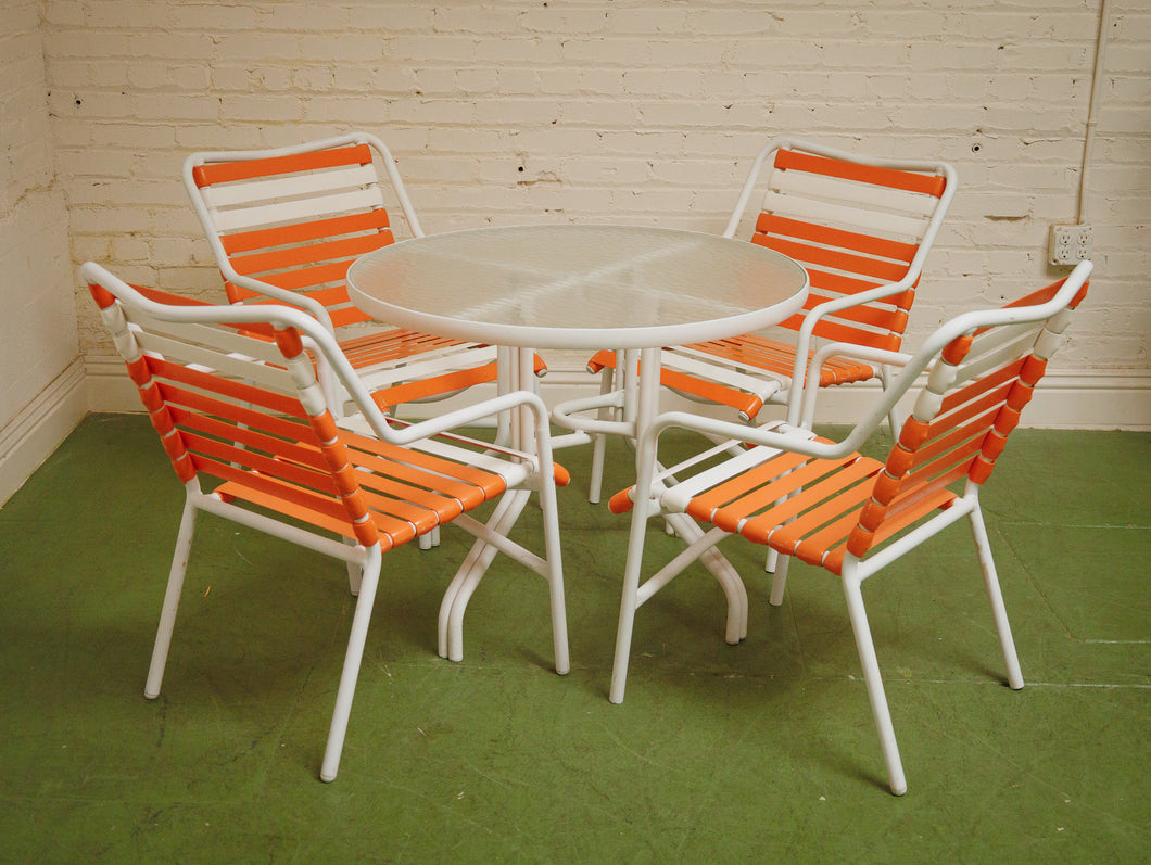 Orange Mid Century Patio Set