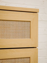 Load image into Gallery viewer, 6 Drawer Blonde Rattan Dresser
