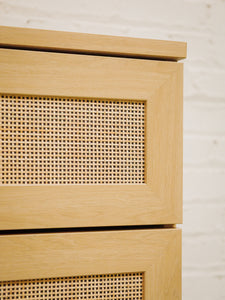 6 Drawer Blonde Rattan Dresser