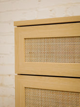 Load image into Gallery viewer, 6 Drawer Blonde Rattan Dresser
