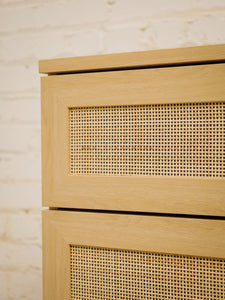 6 Drawer Blonde Rattan Dresser