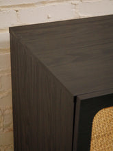 Load image into Gallery viewer, Black and Rattan Credenza
