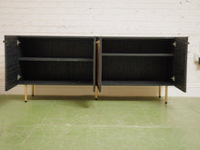 Load image into Gallery viewer, Black and Rattan Credenza
