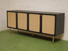 Load image into Gallery viewer, Black and Rattan Credenza
