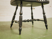 Load image into Gallery viewer, 20th C Antique Windsor Comb Back Black Painted Arm Chair
