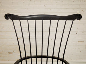 20th C Antique Windsor Comb Back Black Painted Arm Chair