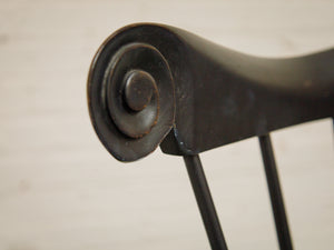 20th C Antique Windsor Comb Back Black Painted Arm Chair