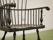 Load image into Gallery viewer, 20th C Antique Windsor Comb Back Black Painted Arm Chair
