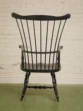 Load image into Gallery viewer, 20th C Antique Windsor Comb Back Black Painted Arm Chair
