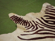 Load image into Gallery viewer, Zebra Safari cowhide rug
