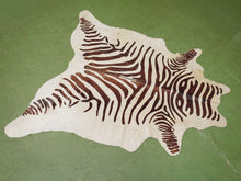 Load image into Gallery viewer, Zebra Safari cowhide rug
