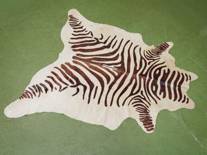 Zebra Safari cowhide rug