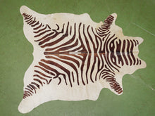 Load image into Gallery viewer, Zebra Safari cowhide rug
