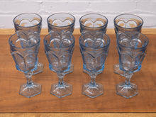 Load image into Gallery viewer, Blue Vintage Wine Goblets Set of 8
