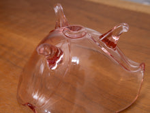 Load image into Gallery viewer, Vintage pink glass footed bowl Depression-era glassware
