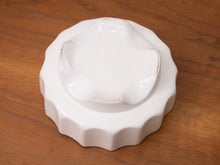 Load image into Gallery viewer, Vintage White Pottery Ribbed Footed Round Low Planter
