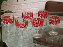Load image into Gallery viewer, Red Flower Margarita Glass
