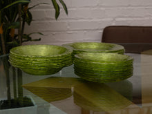 Load image into Gallery viewer, 1970s Peridot Green Rippled Table Set
