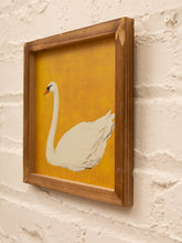 Load image into Gallery viewer, Swan yellow background art Framed
