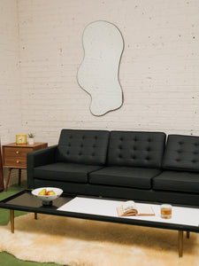 Huge Amoebic black shape mirror sleek black frame