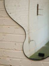 Load image into Gallery viewer, Huge Amoebic black shape mirror sleek black frame
