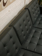 Load image into Gallery viewer, Sleek Executive Sofa in Black Faux Leather
