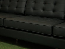 Load image into Gallery viewer, Sleek Executive Sofa in Black Faux Leather

