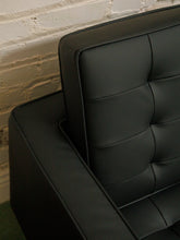 Load image into Gallery viewer, Sleek Executive Sofa in Black Faux Leather
