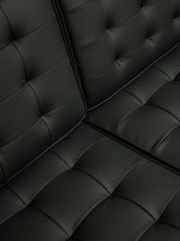 Load image into Gallery viewer, Sleek Executive Sofa in Black Faux Leather
